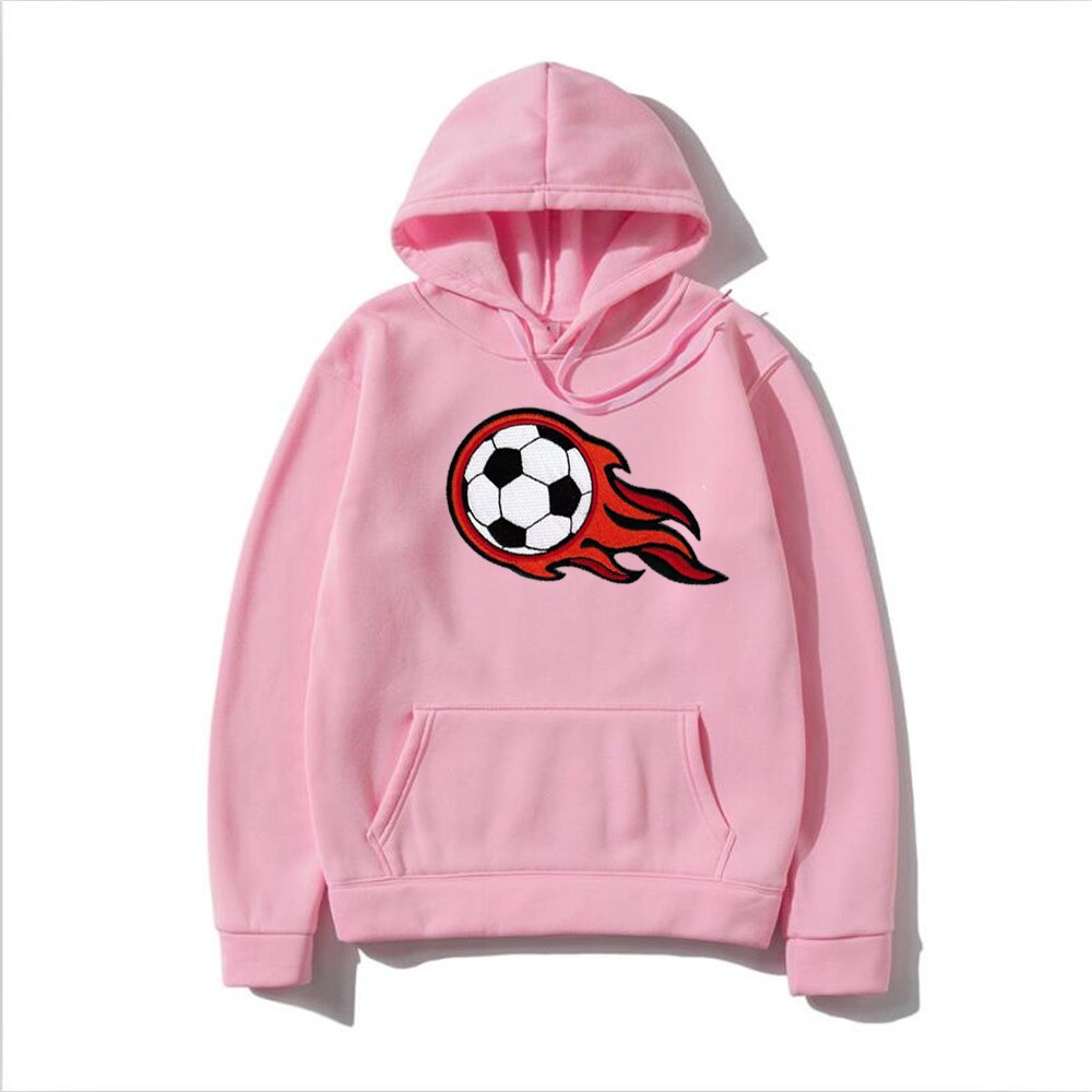 2022 new men's autumn and winter hooded sweater season home wear warm sports football pattern sweater youth oversized casual