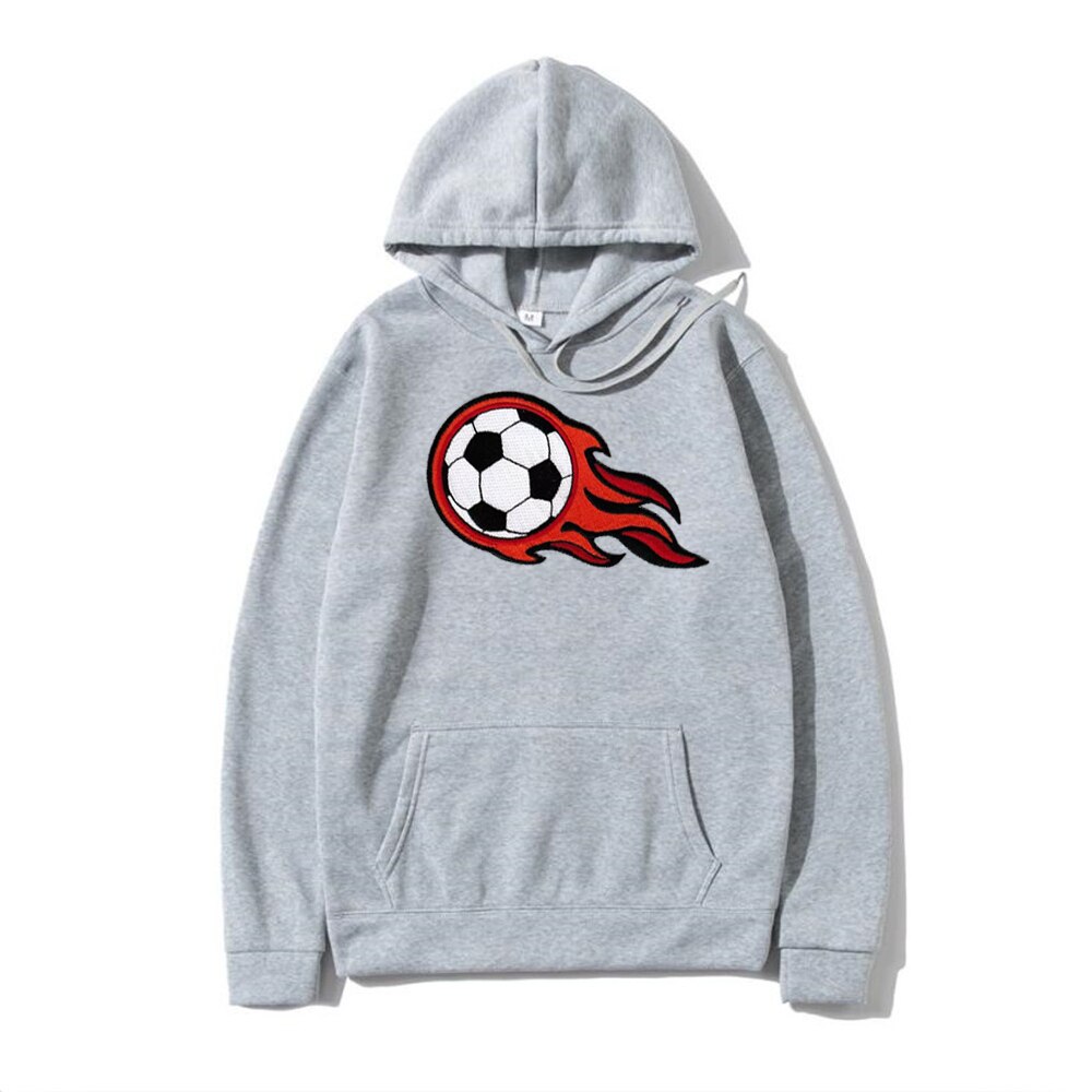2022 new men's autumn and winter hooded sweater season home wear warm sports football pattern sweater youth oversized casual