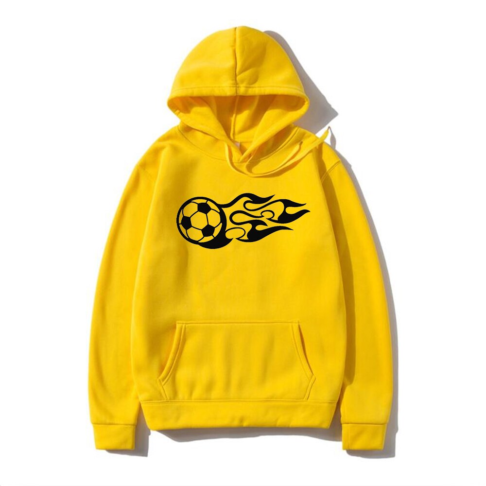 2022 new men's autumn and winter hooded sweater season home wear warm sports football pattern sweater youth oversized casual