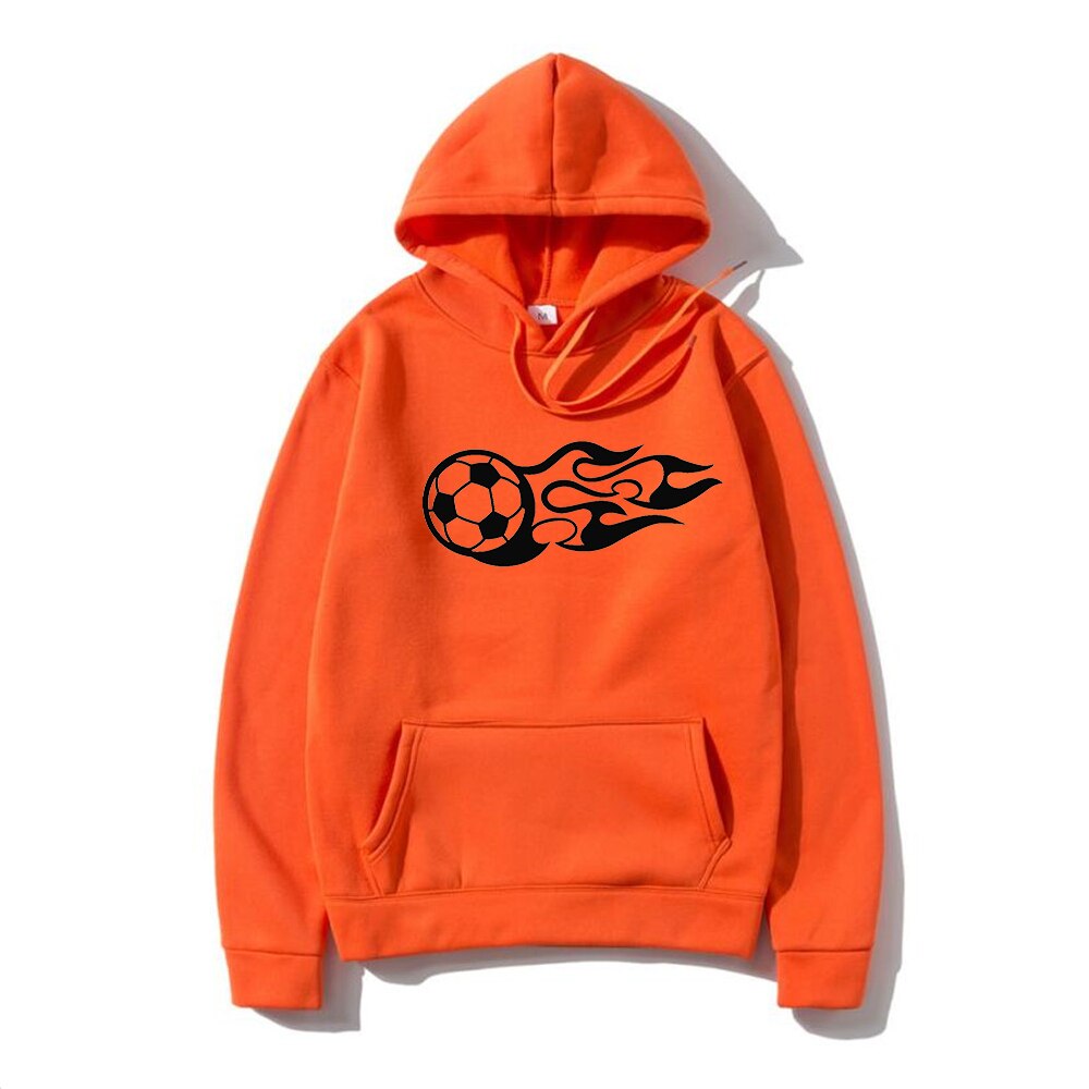 2022 new men's autumn and winter hooded sweater season home wear warm sports football pattern sweater youth oversized casual