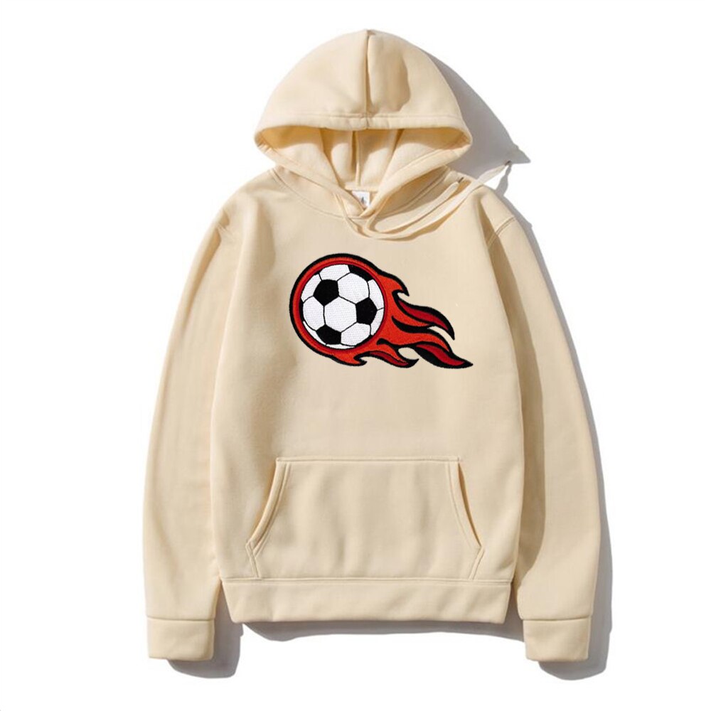 2022 new men's autumn and winter hooded sweater season home wear warm sports football pattern sweater youth oversized casual