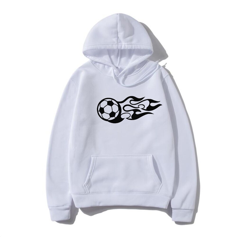 2022 new men's autumn and winter hooded sweater season home wear warm sports football pattern sweater youth oversized casual