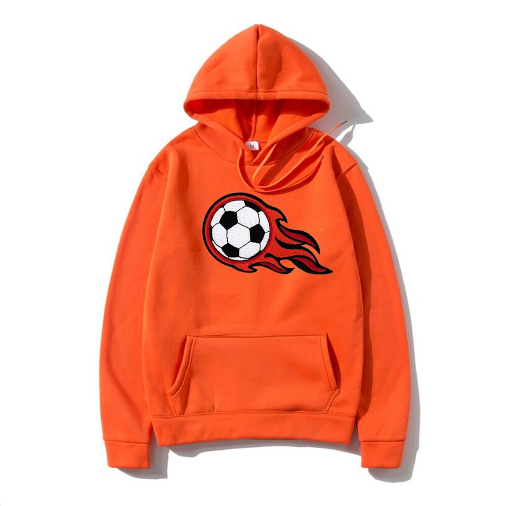 2022 new men's autumn and winter hooded sweater season home wear warm sports football pattern sweater youth oversized casual