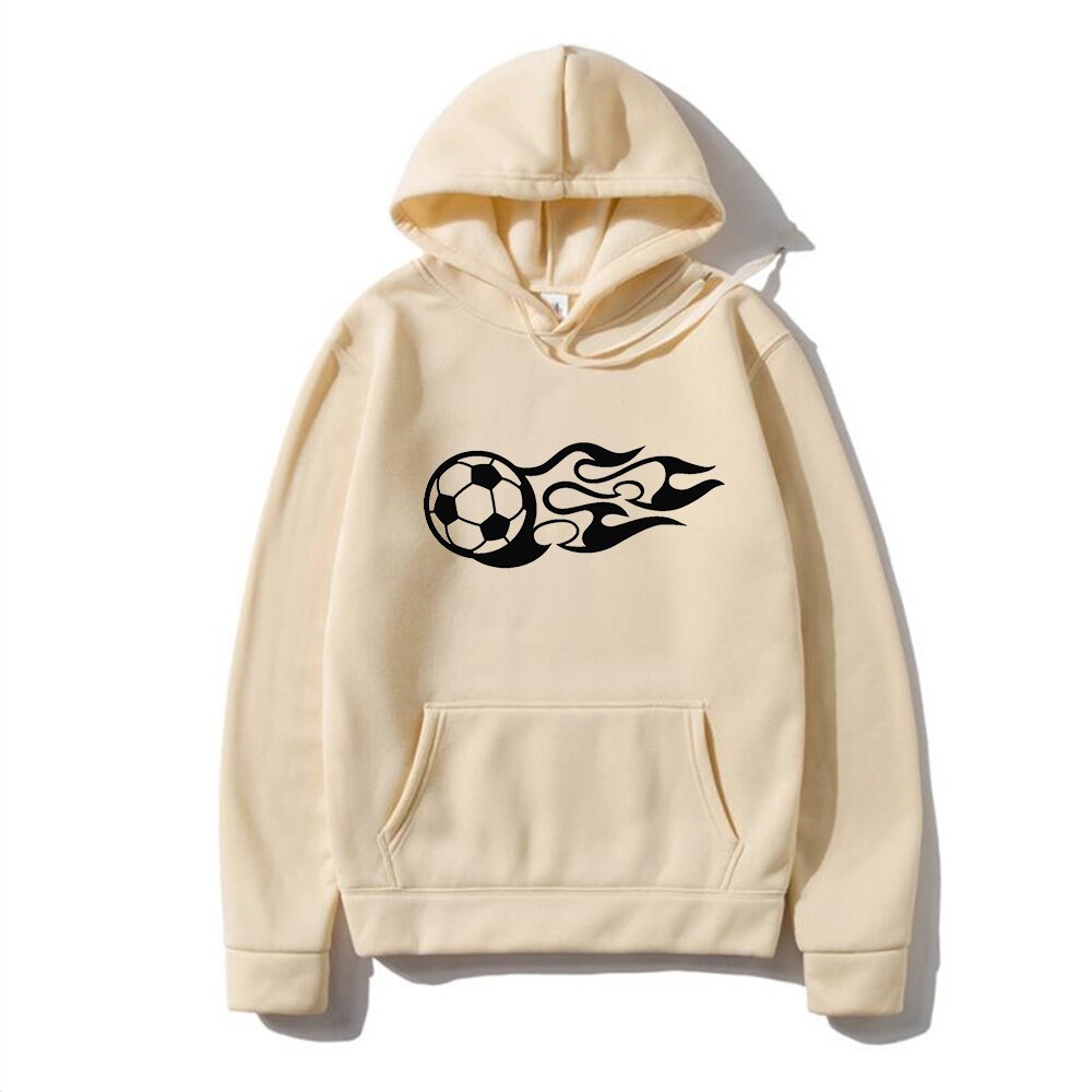 2022 new men's autumn and winter hooded sweater season home wear warm sports football pattern sweater youth oversized casual