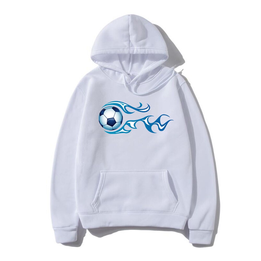 2022 new men's autumn and winter hooded sweater season home wear warm sports football pattern sweater youth oversized casual