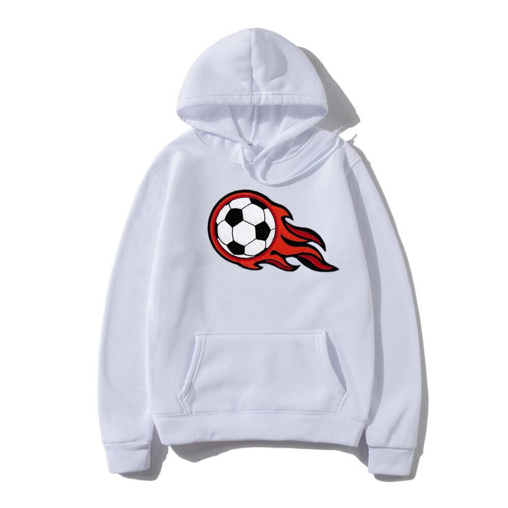 2022 new men's autumn and winter hooded sweater season home wear warm sports football pattern sweater youth oversized casual