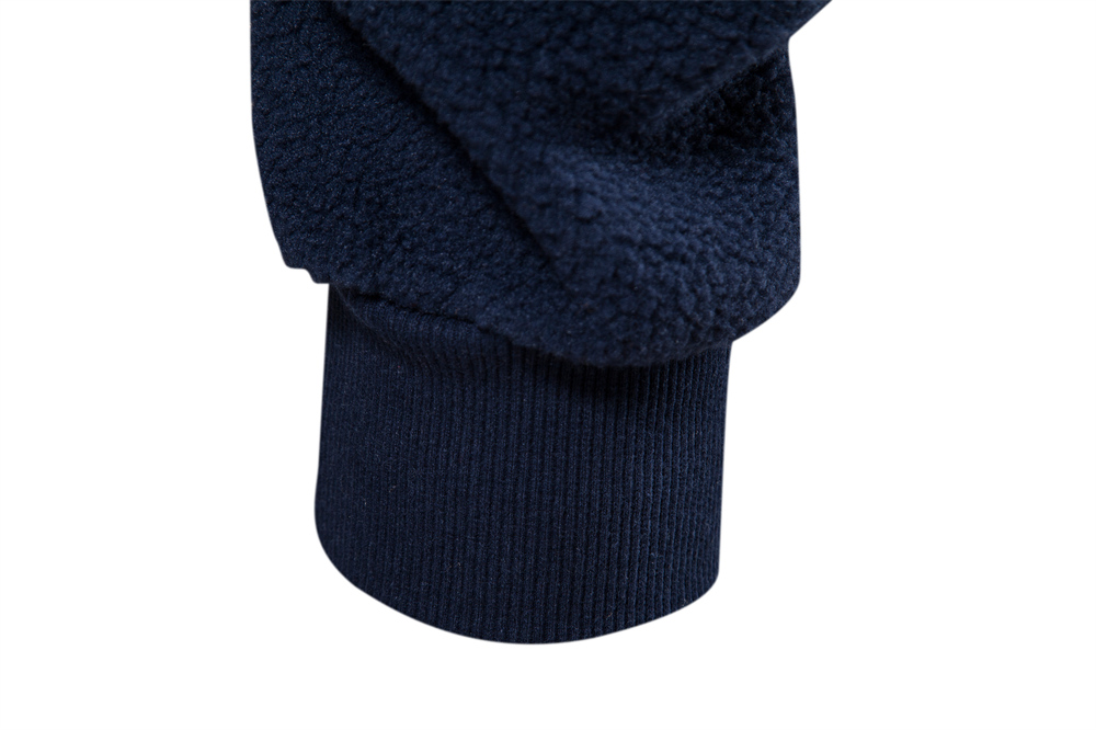 AIOPESON Solid Color Lambswool Men's Pullover Round Neck Basic Male Autumn Winter Warm Casual Teddy Bear Sweatshirts for Men