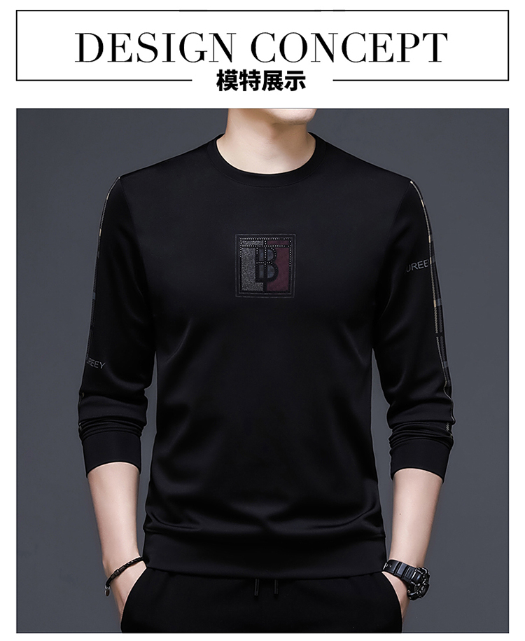 Autumn Black Sweatshirts Men 2022 Long Sleeve O-neck Collar Hoodies Fashion Trend Letter Print Slim Pullover for Men Street Wear