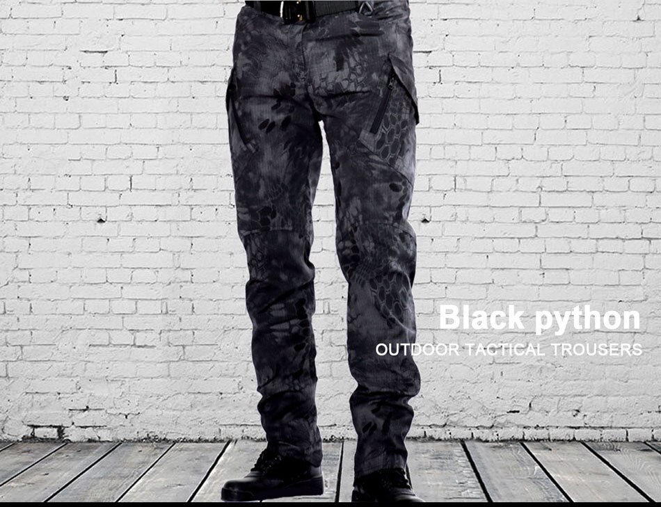 New Mens Tactical Pants Multiple Pocket Elasticity Military Urban Commuter Tacitcal Trousers Men Slim Fat Cargo Pant 5XL