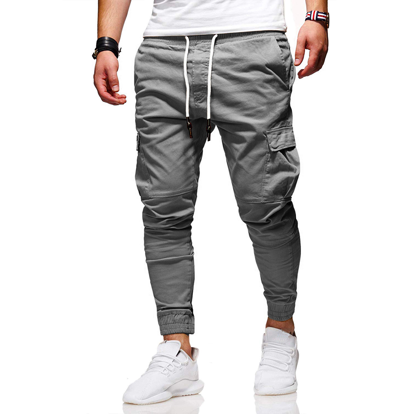 New Fashion Men's Cargo Casual Solid Colors Multi-pocket Trousers Plus Size Joggers Sweatpants Multiple Styles Can Be Selected