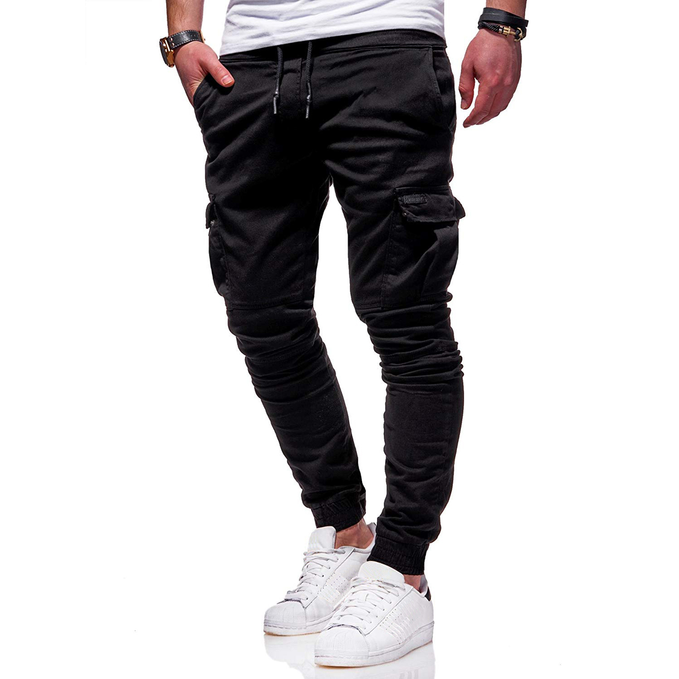 New Fashion Men's Cargo Casual Solid Colors Multi-pocket Trousers Plus Size Joggers Sweatpants Multiple Styles Can Be Selected