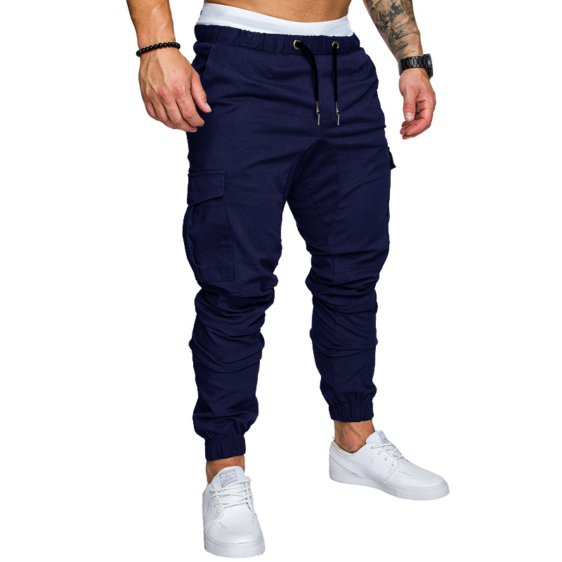 New Fashion Men's Cargo Casual Solid Colors Multi-pocket Trousers Plus Size Joggers Sweatpants Multiple Styles Can Be Selected