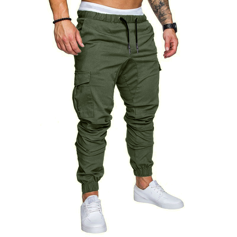 New Fashion Men's Cargo Casual Solid Colors Multi-pocket Trousers Plus Size Joggers Sweatpants Multiple Styles Can Be Selected