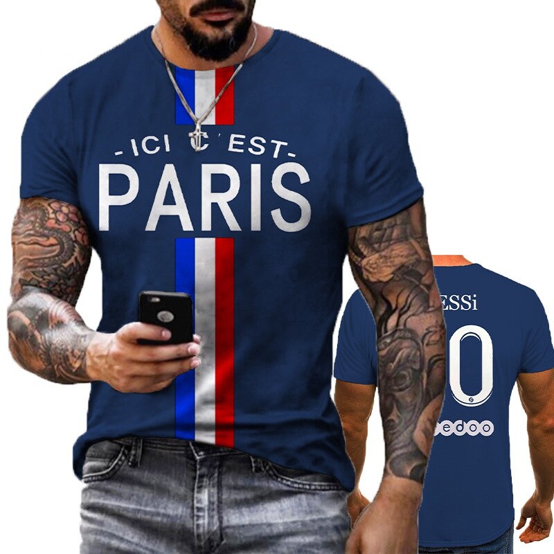 2022 Summer New Men's T-Shirt Paris 3D Printed T-Shirt Men's And Women's Street Fashion Cool Short Seeve T-Shirt XXS-6XL