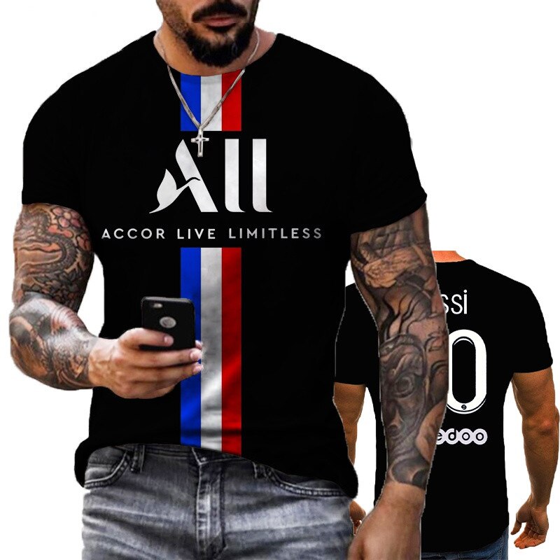 2022 Summer New Men's T-Shirt Paris 3D Printed T-Shirt Men's And Women's Street Fashion Cool Short Seeve T-Shirt XXS-6XL