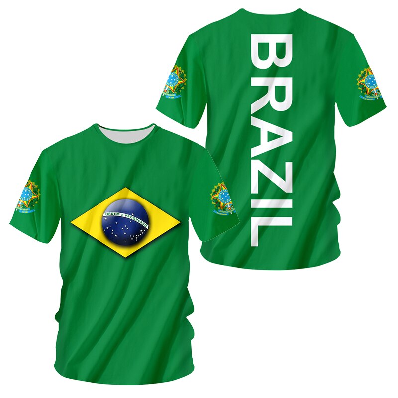 Brazil Flag Print Men's T-shirt Summer Beach Fashion Short Sleeves Streetwear Tops Oversized O Neck Breathable New Graphic Tees Brazil Flag Print Men's T-shirt Summer Beach Fashion Short Sleeves Streetwear Tops Oversized O Neck Breathable New Graphic Tees