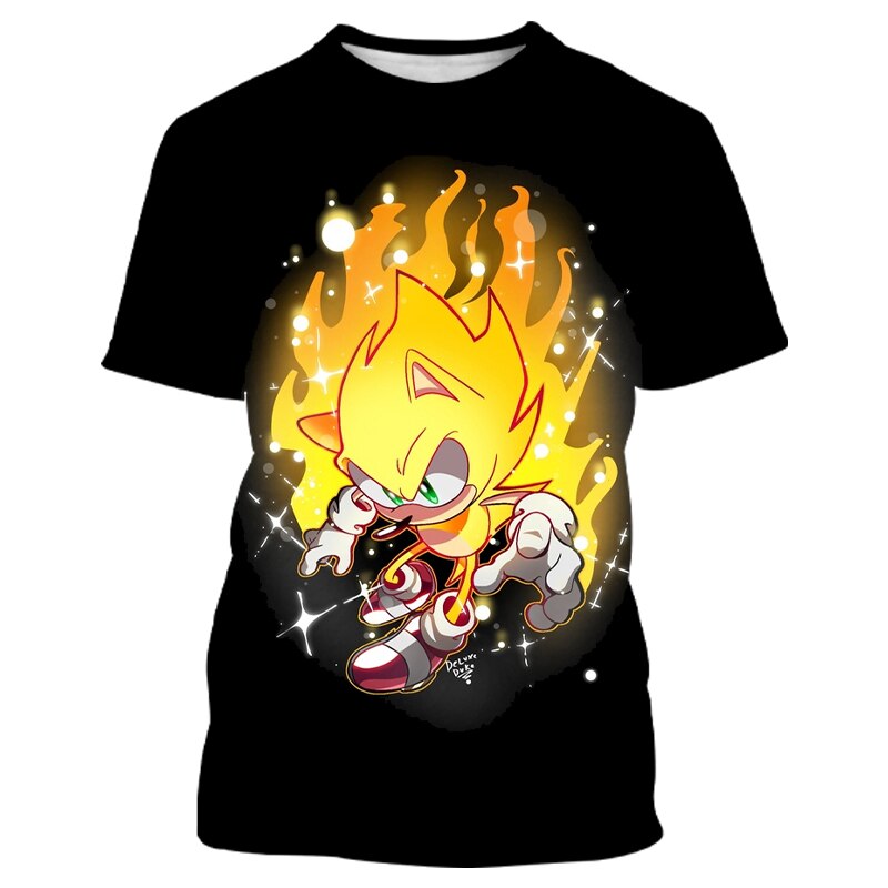 Sonic 2 Kids T-Shirts Children Tops Clothes Tee Baby Boys Girls Sonic Short Sleeve Tshirt 4-14 Years Old baby Child Clothing