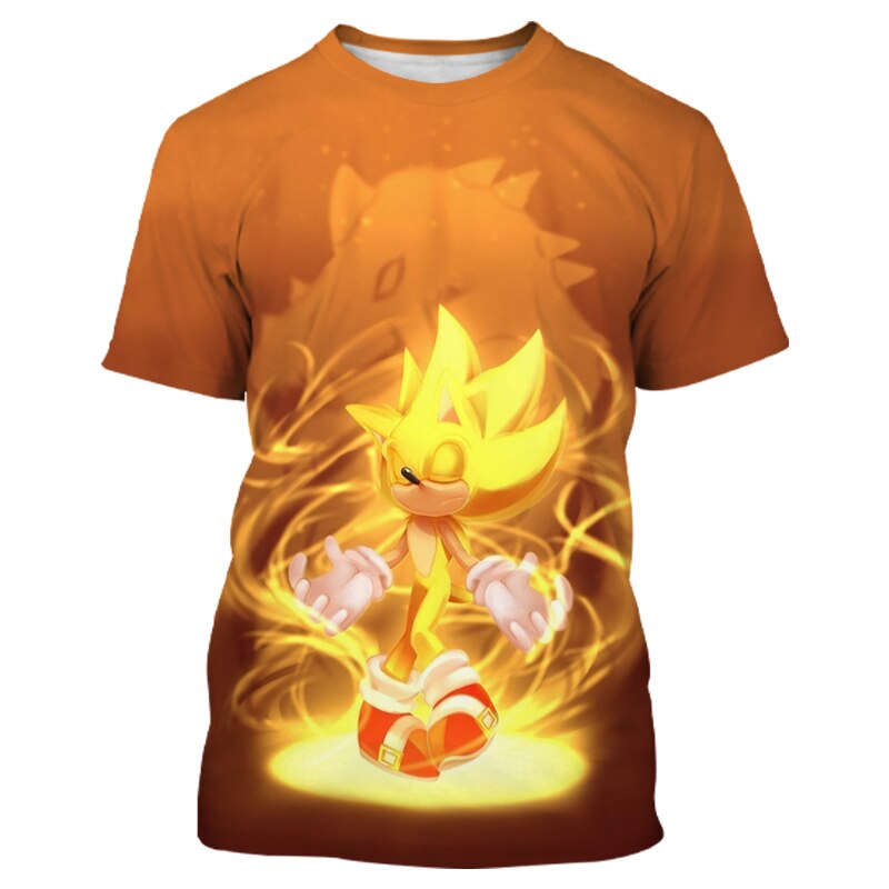 Sonic 2 Kids T-Shirts Children Tops Clothes Tee Baby Boys Girls Sonic Short Sleeve Tshirt 4-14 Years Old baby Child Clothing