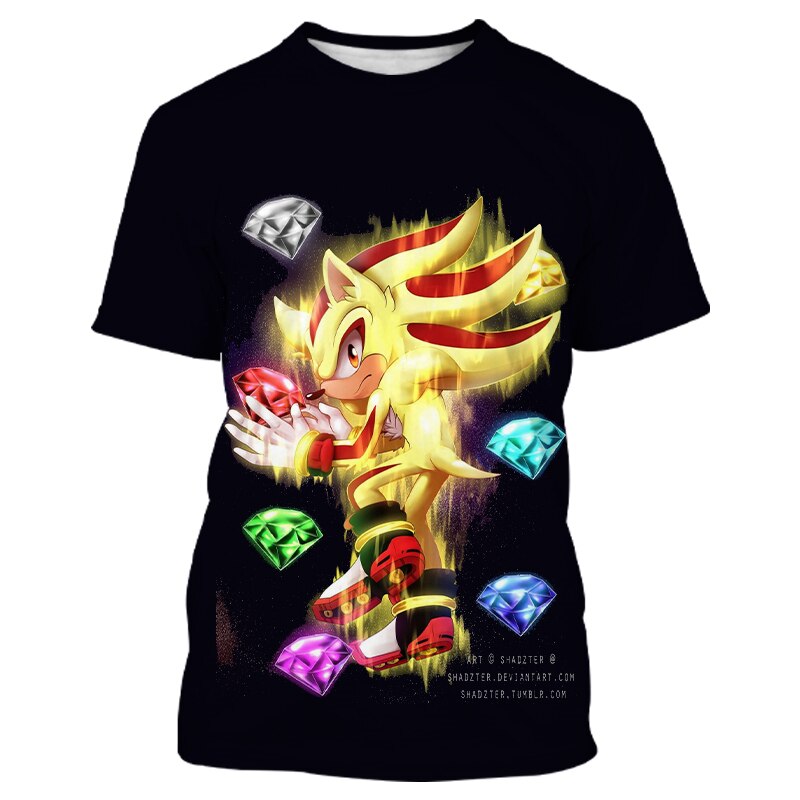 Sonic 2 Kids T-Shirts Children Tops Clothes Tee Baby Boys Girls Sonic Short Sleeve Tshirt 4-14 Years Old baby Child Clothing