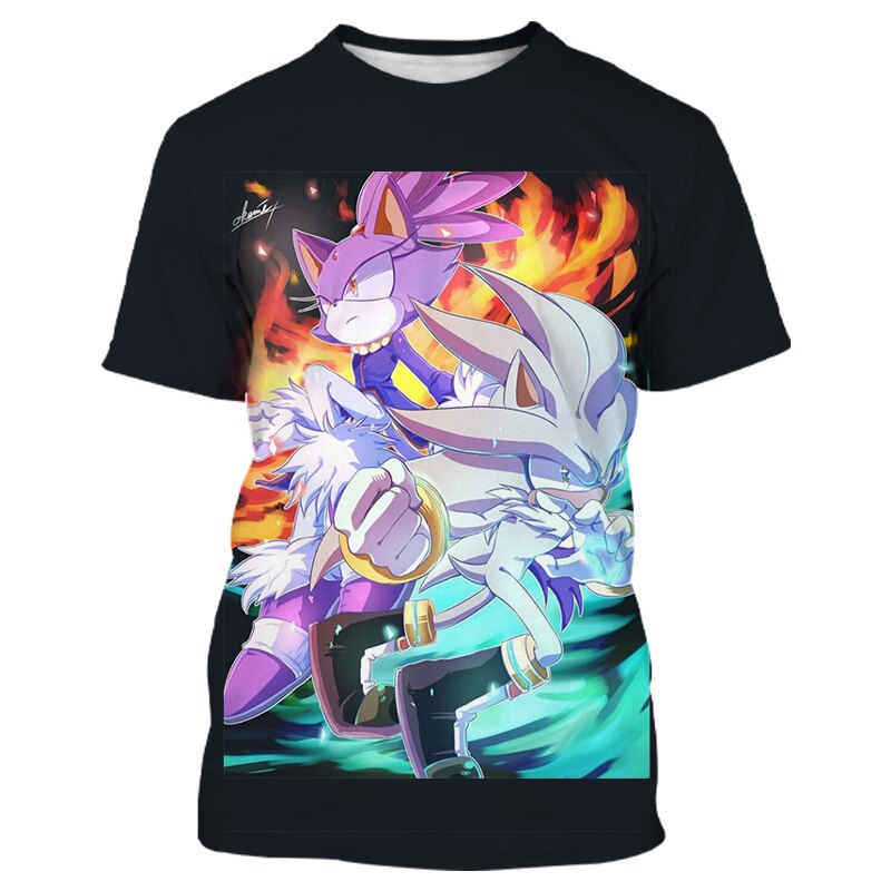 Sonic 2 Kids T-Shirts Children Tops Clothes Tee Baby Boys Girls Sonic Short Sleeve Tshirt 4-14 Years Old baby Child Clothing
