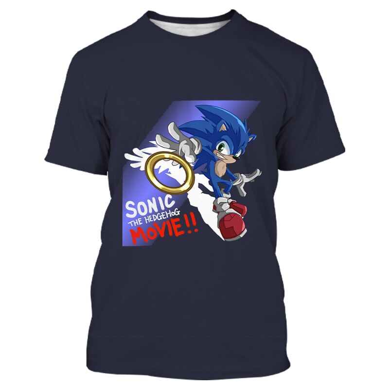Sonic 2 Kids T-Shirts Children Tops Clothes Tee Baby Boys Girls Sonic Short Sleeve Tshirt 4-14 Years Old baby Child Clothing