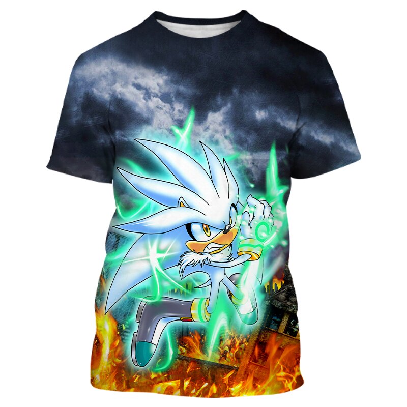 Sonic 2 Kids T-Shirts Children Tops Clothes Tee Baby Boys Girls Sonic Short Sleeve Tshirt 4-14 Years Old baby Child Clothing