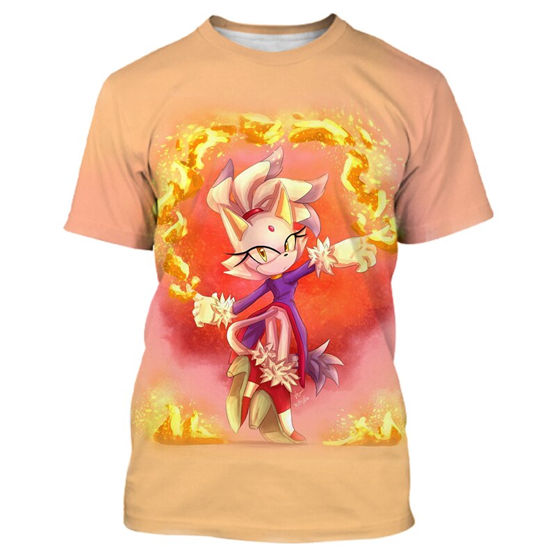 Sonic 2 Kids T-Shirts Children Tops Clothes Tee Baby Boys Girls Sonic Short Sleeve Tshirt 4-14 Years Old baby Child Clothing