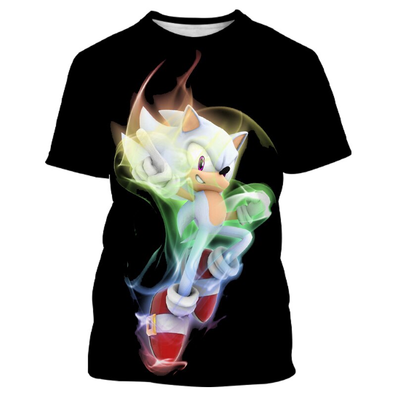 Sonic 2 Kids T-Shirts Children Tops Clothes Tee Baby Boys Girls Sonic Short Sleeve Tshirt 4-14 Years Old baby Child Clothing