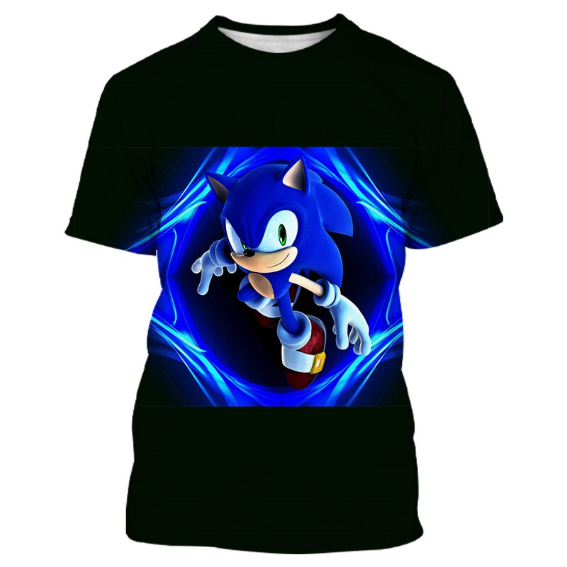 Sonic 2 Kids T-Shirts Children Tops Clothes Tee Baby Boys Girls Sonic Short Sleeve Tshirt 4-14 Years Old baby Child Clothing