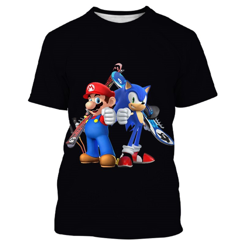 Sonic 2 Kids T-Shirts Children Tops Clothes Tee Baby Boys Girls Sonic Short Sleeve Tshirt 4-14 Years Old baby Child Clothing