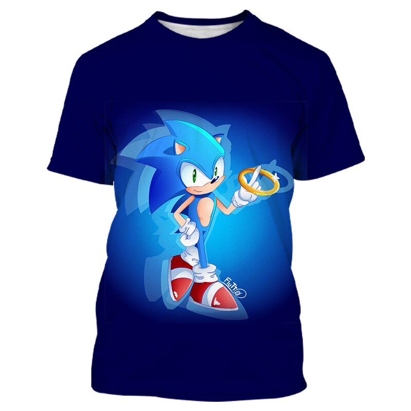 Sonic 2 Kids T-Shirts Children Tops Clothes Tee Baby Boys Girls Sonic Short Sleeve Tshirt 4-14 Years Old baby Child Clothing