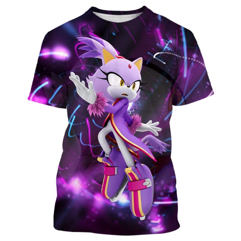 Sonic 2 Kids T-Shirts Children Tops Clothes Tee Baby Boys Girls Sonic Short Sleeve Tshirt 4-14 Years Old baby Child Clothing