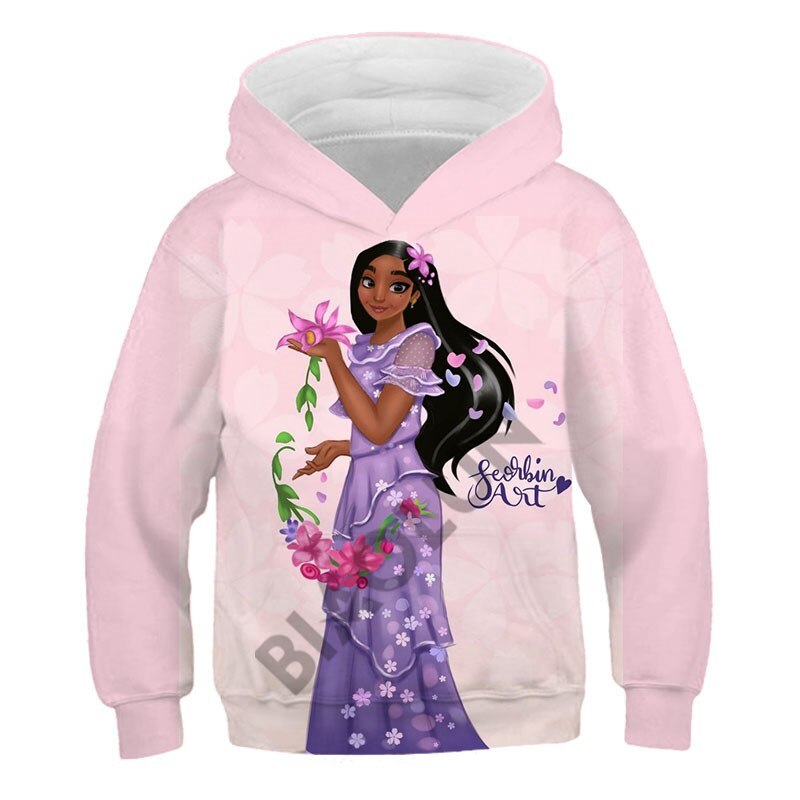 Disney Encanto Beautiful Mirabel and Isabella 3D Print Children Long Sleeve Hoodies And Sweatshirt Spring Fashion Girls Pullover