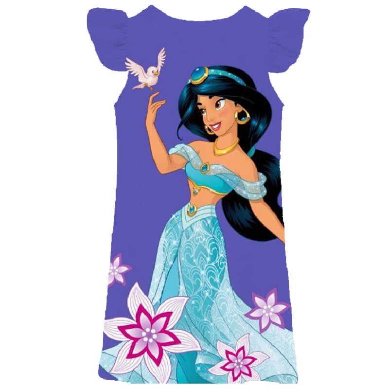 Disney Princess Jasmine Dress For Girls Beautiful Dresses Party Fantasy Costumes Kids Lace Casual Sleeveless Summer Dresses 2-9T