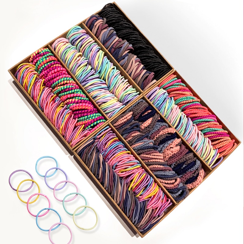 100PCS/Set Girls Colorful Nylon Basic Elastic Hair Bands Kids Pigtails Hair Tie Rubber Bands Headband Fashion Hair Accessories 100PCS/Set Girls Colorful Nylon Basic Elastic Hair Bands Kids Pigtails Hair Tie Rubber Bands Headband Fashion Hair Accessories