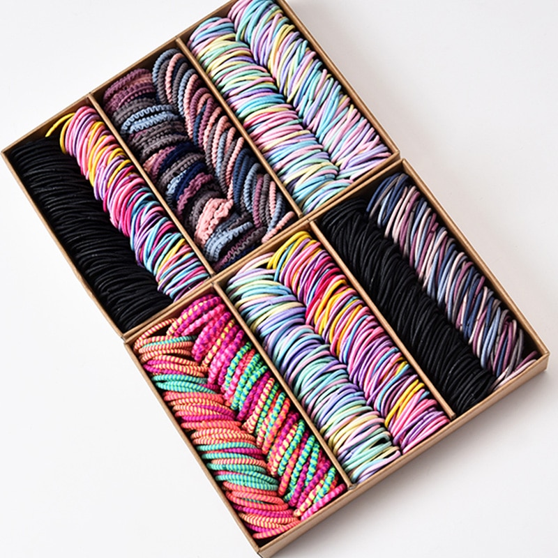 100PCS/Set Girls Colorful Nylon Basic Elastic Hair Bands Kids Pigtails Hair Tie Rubber Bands Headband Fashion Hair Accessories 100PCS/Set Girls Colorful Nylon Basic Elastic Hair Bands Kids Pigtails Hair Tie Rubber Bands Headband Fashion Hair Accessories