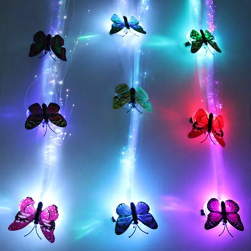 LED Luminous Tresses Hairpins Novelty Hair Accessories for Girls Children's Show Leading Toys Butterfly Party Gifts