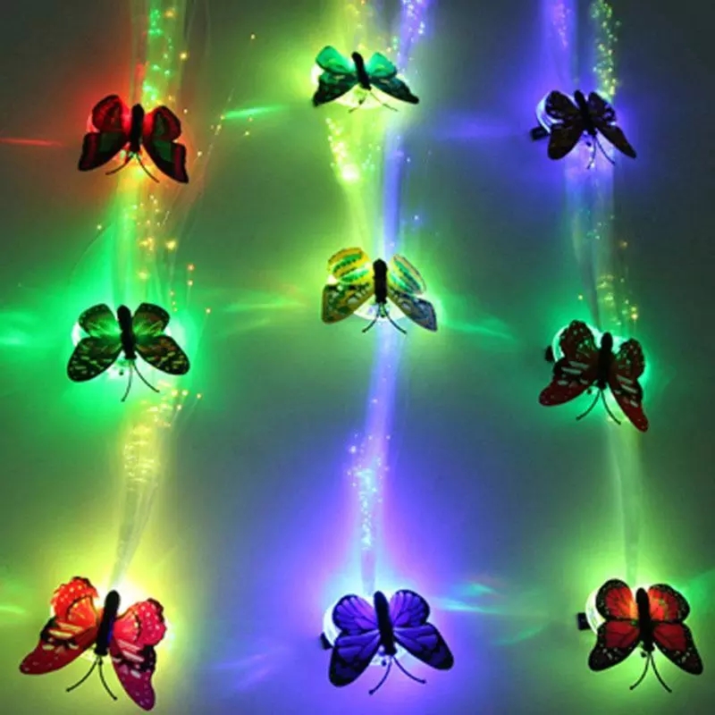 LED Luminous Tresses Hairpins Novelty Hair Accessories for Girls Children's Show Leading Toys Butterfly Party Gifts