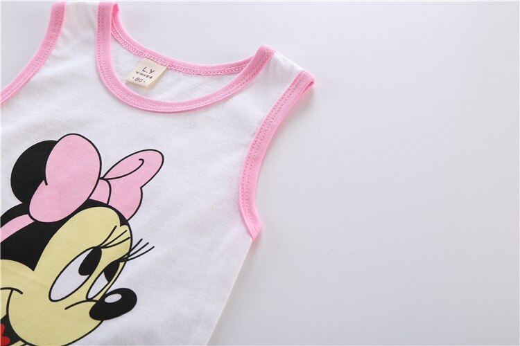 Summer Disney Kids Clothing Baby Boys suit girls Clothes Vest shorts sports soft cotton Baby Girl Casual baby Clothing Sets