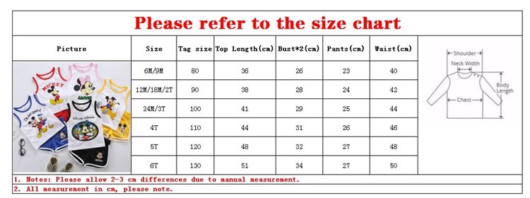 Summer Disney Kids Clothing Baby Boys suit girls Clothes Vest shorts sports soft cotton Baby Girl Casual baby Clothing Sets