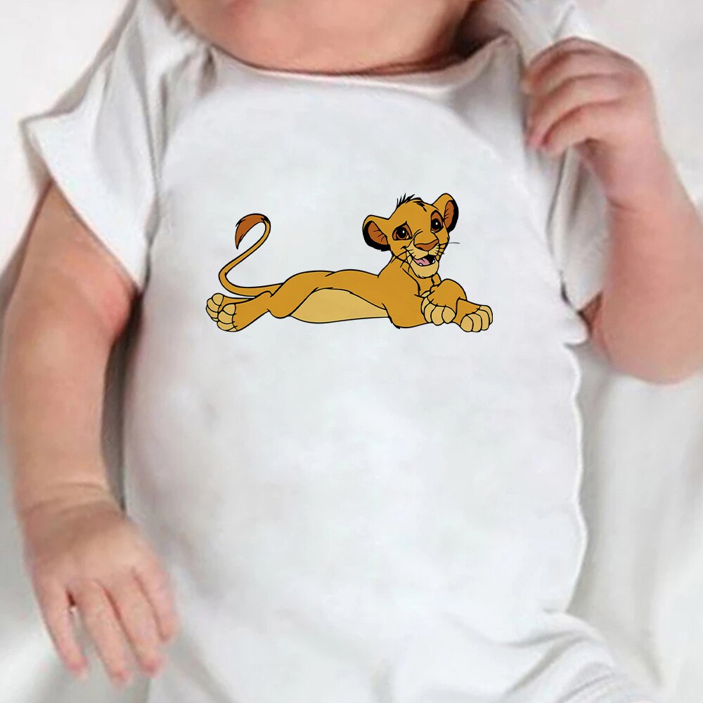 Baby Romper Cartoon The Lion King Kawaii Simba Fashion Toddler Clothes Harajuku Short Sleeve Newborn Bodysuit Infant Jumpsuits