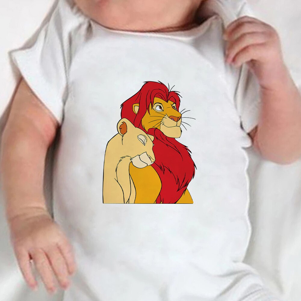 Baby Romper Cartoon The Lion King Kawaii Simba Fashion Toddler Clothes Harajuku Short Sleeve Newborn Bodysuit Infant Jumpsuits