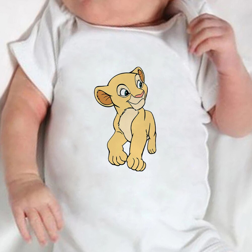 Baby Romper Cartoon The Lion King Kawaii Simba Fashion Toddler Clothes Harajuku Short Sleeve Newborn Bodysuit Infant Jumpsuits