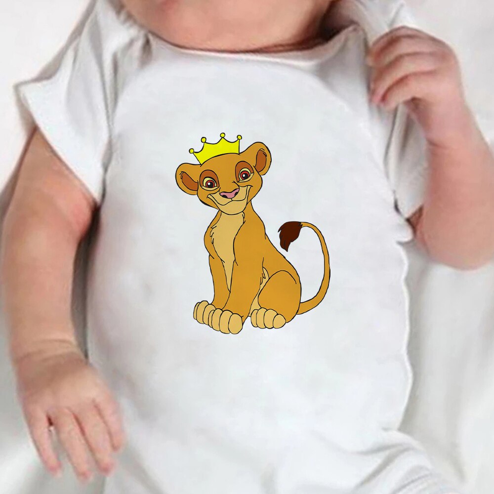 Baby Romper Cartoon The Lion King Kawaii Simba Fashion Toddler Clothes Harajuku Short Sleeve Newborn Bodysuit Infant Jumpsuits