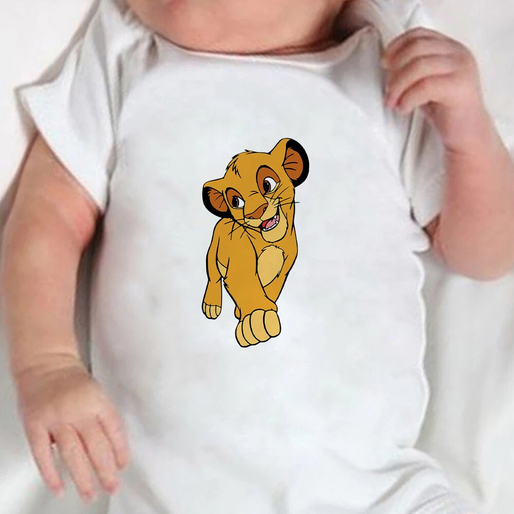 Baby Romper Cartoon The Lion King Kawaii Simba Fashion Toddler Clothes Harajuku Short Sleeve Newborn Bodysuit Infant Jumpsuits