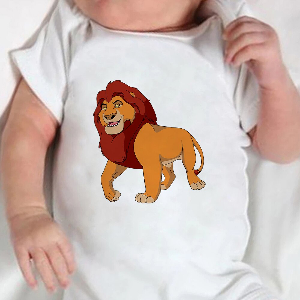 Baby Romper Cartoon The Lion King Kawaii Simba Fashion Toddler Clothes Harajuku Short Sleeve Newborn Bodysuit Infant Jumpsuits