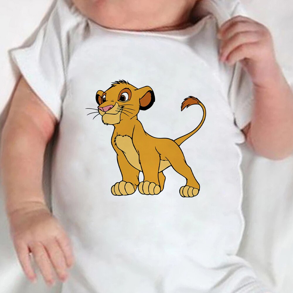 Baby Romper Cartoon The Lion King Kawaii Simba Fashion Toddler Clothes Harajuku Short Sleeve Newborn Bodysuit Infant Jumpsuits