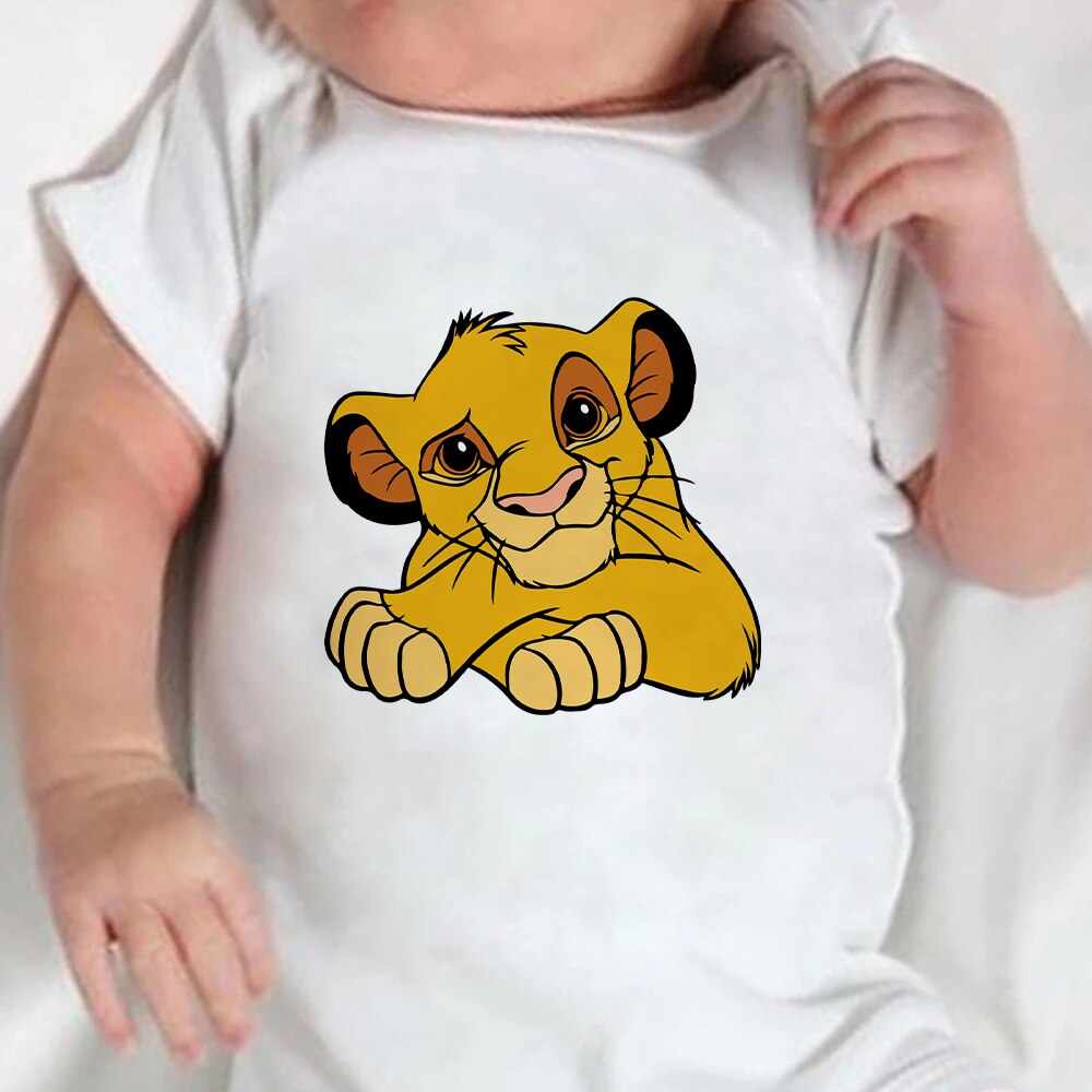 Baby Romper Cartoon The Lion King Kawaii Simba Fashion Toddler Clothes Harajuku Short Sleeve Newborn Bodysuit Infant Jumpsuits