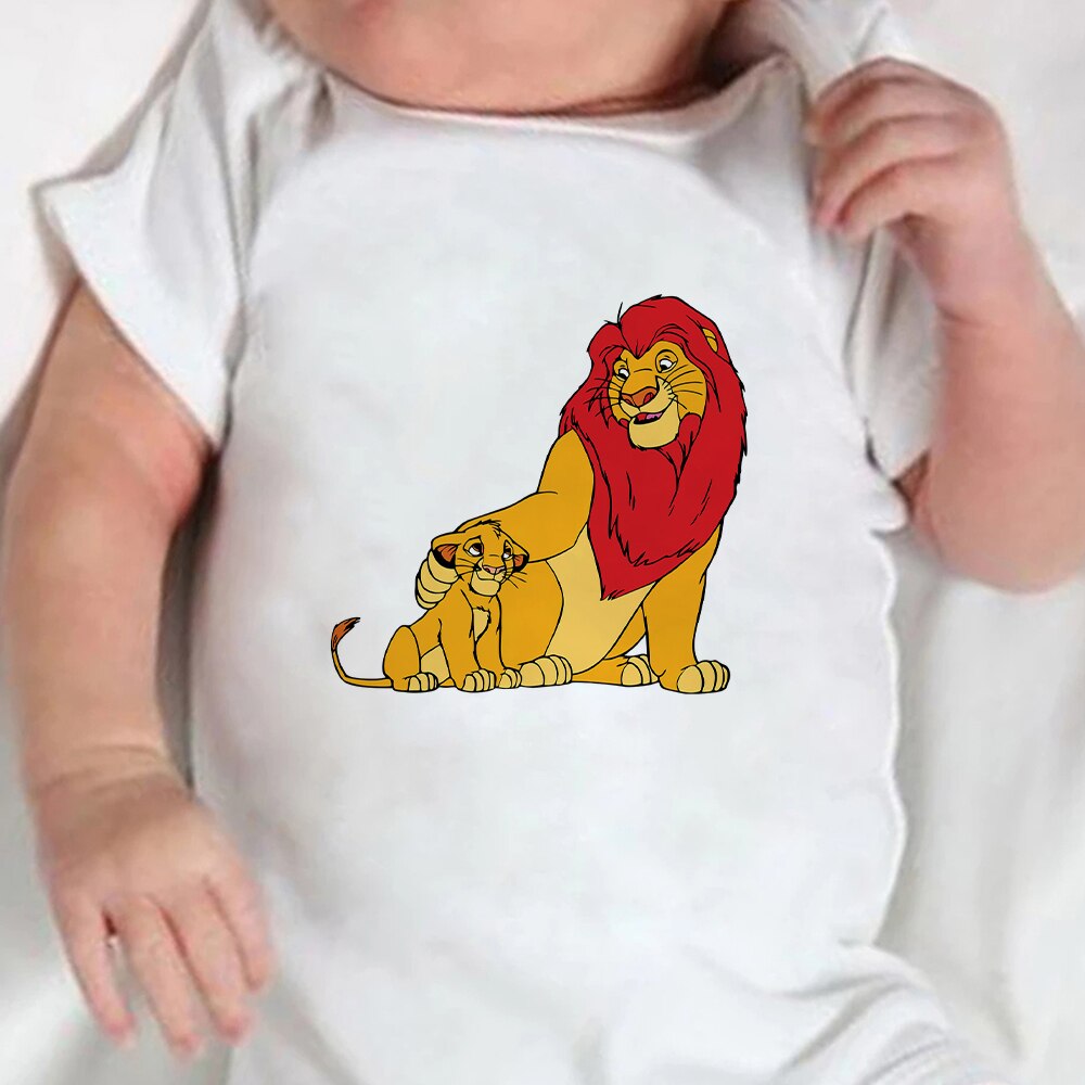 Baby Romper Cartoon The Lion King Kawaii Simba Fashion Toddler Clothes Harajuku Short Sleeve Newborn Bodysuit Infant Jumpsuits
