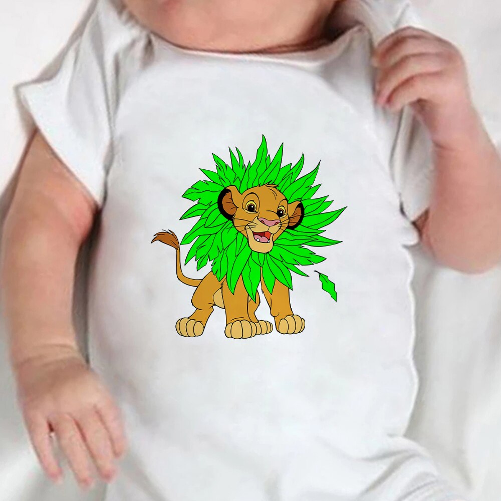 Baby Romper Cartoon The Lion King Kawaii Simba Fashion Toddler Clothes Harajuku Short Sleeve Newborn Bodysuit Infant Jumpsuits